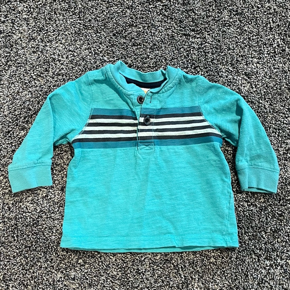 Striped Button Henley shirt